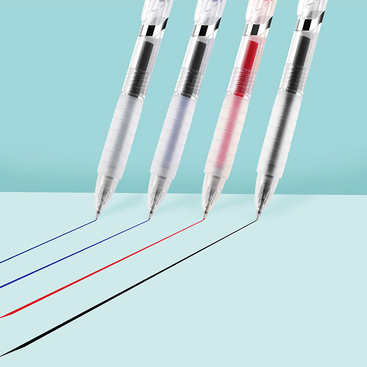 点石考试笔芯红色蓝黑水笔墨水油性软握推荐中性笔