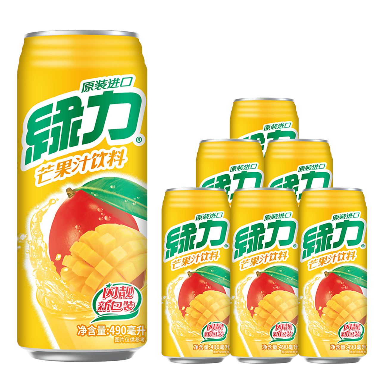 台湾绿力芒果汁果汁饮料490ml*6罐主图