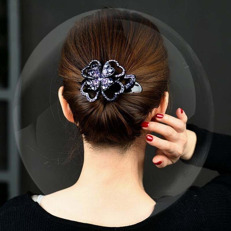 发夹大号卡子发卡水钻夹子花朵后脑勺头发盘头发饰