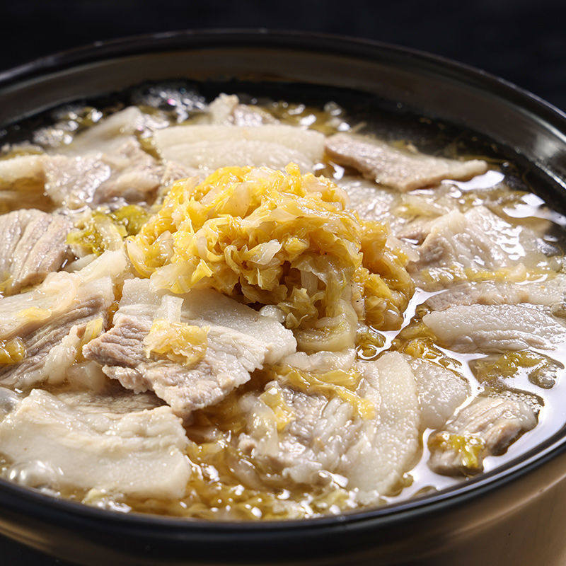 榆园东北酸菜汆白肉骨半成品速食方便预制微波炉冷面