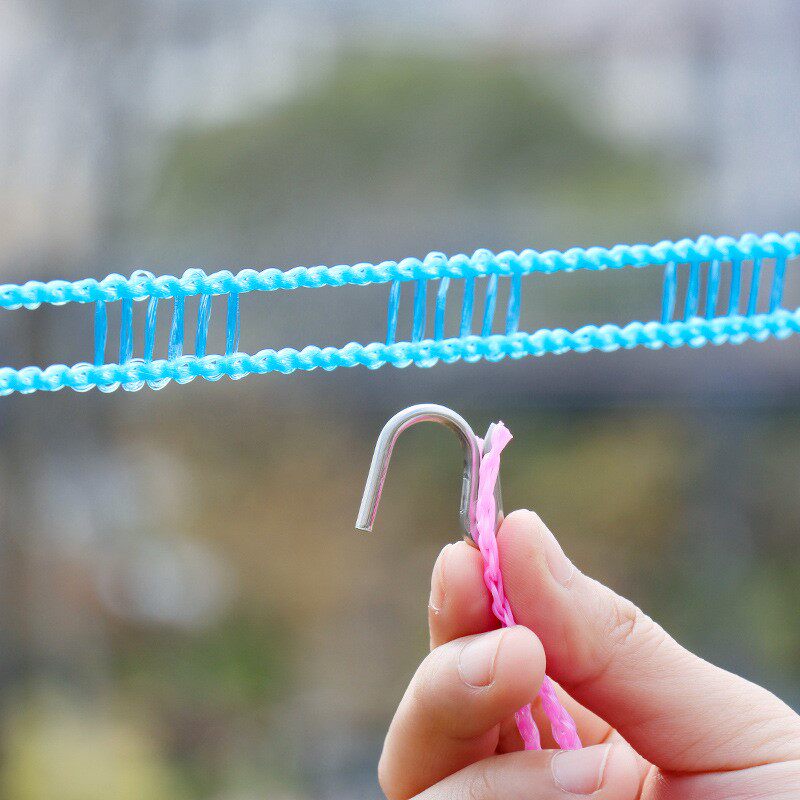 防滑防风晾衣绳栅栏式晒衣绳5米晾晒户外凉衣晒衣篮