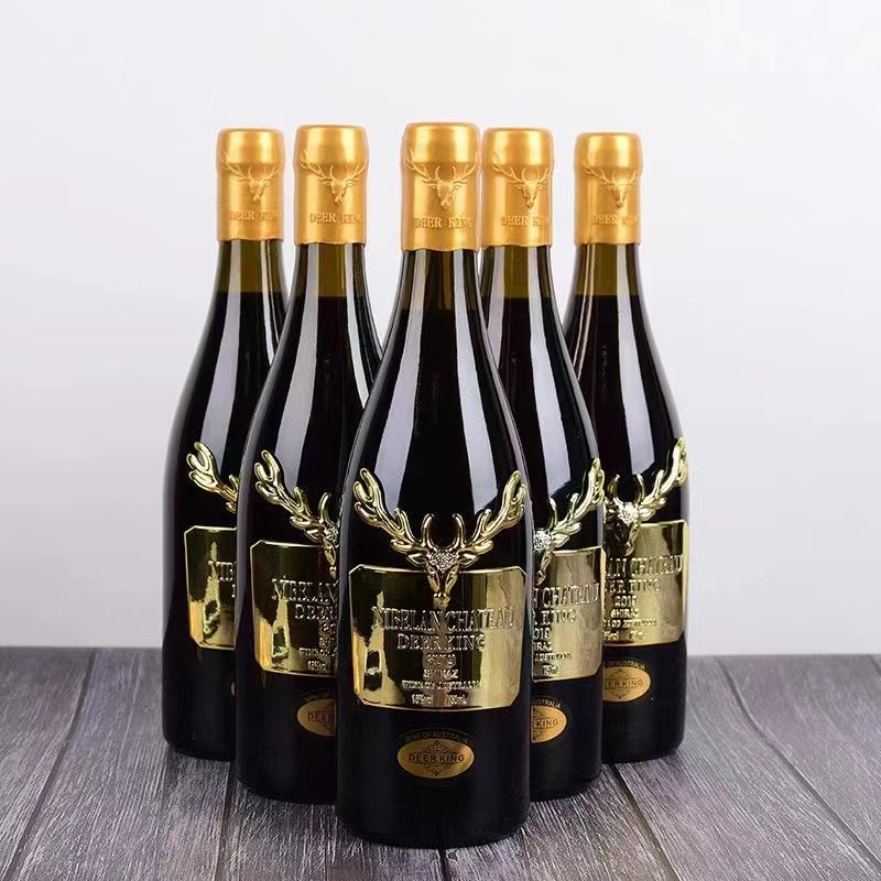 尼贝贝朗庄园鹿王红葡萄酒16度蜡封金属标重重型干红静态葡萄酒