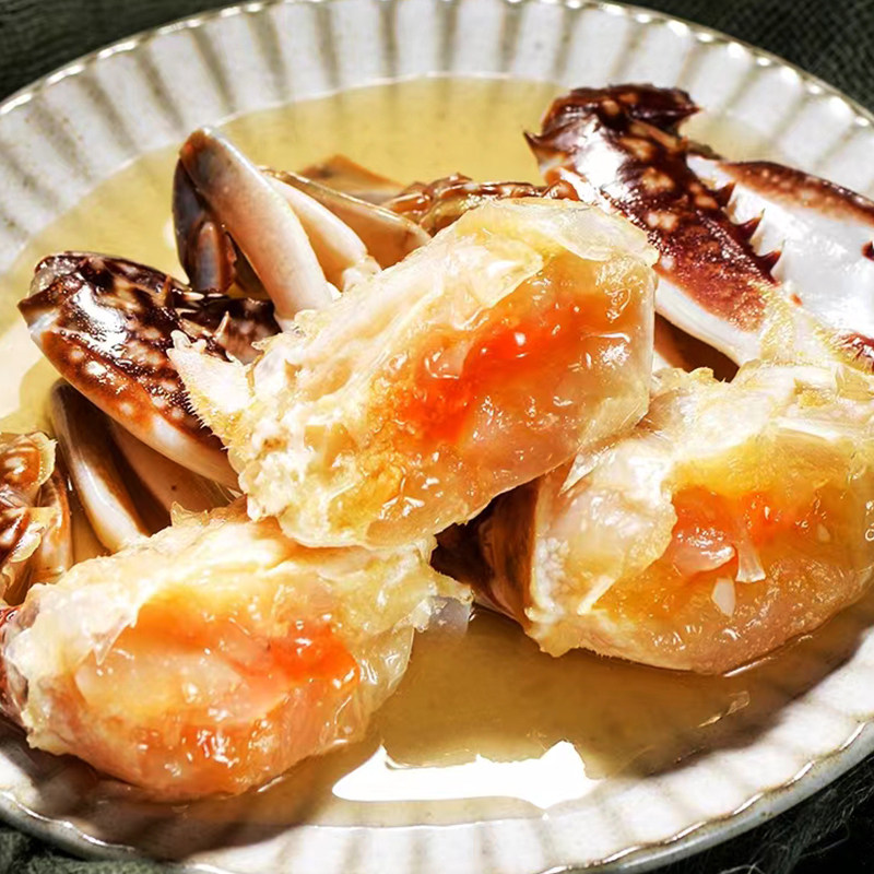 正宗舟山红膏呛蟹酱蟹醉蟹生腌蟹梭子蟹炝蟹母梭子蟹