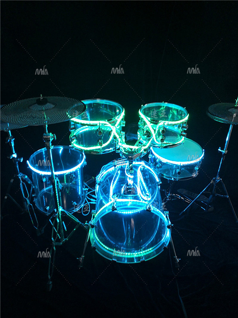 架子鼓透明租赁上海亚克力发光酷炫led设备维修或租赁服务