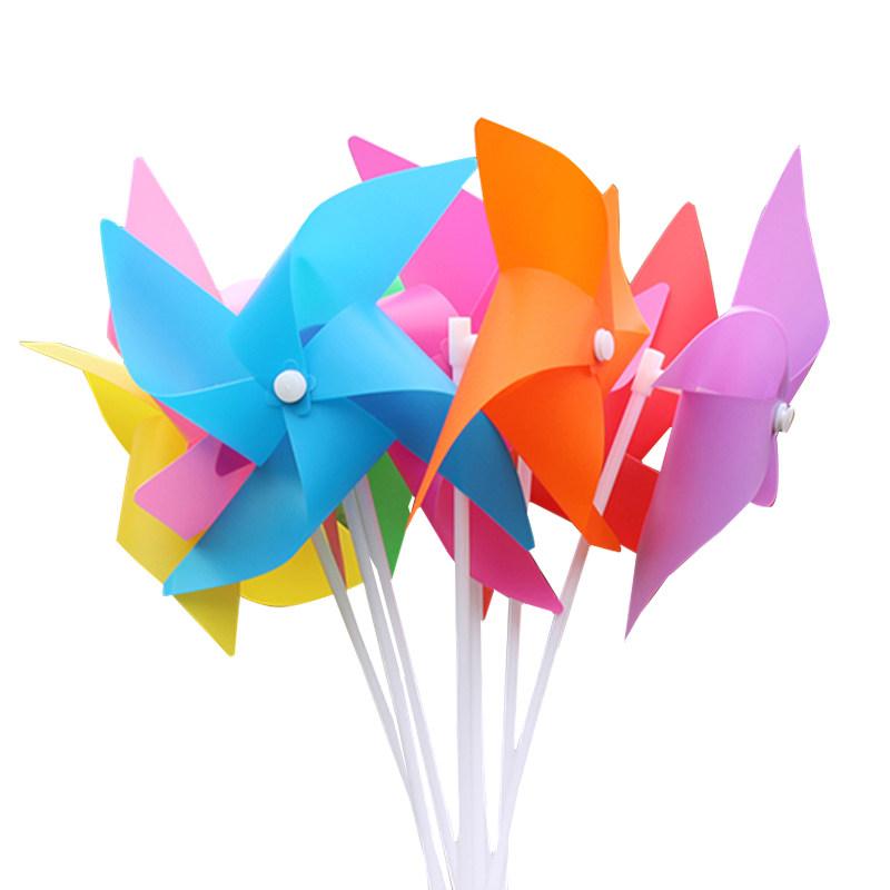 户外风车装饰旋转七彩室外地摊幼儿园景区悬挂风车