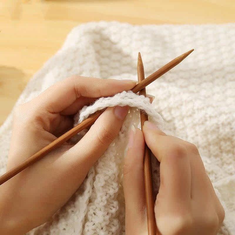 36cm双尖竹针毛衣针棒针竹针毛线衣织围巾编织针