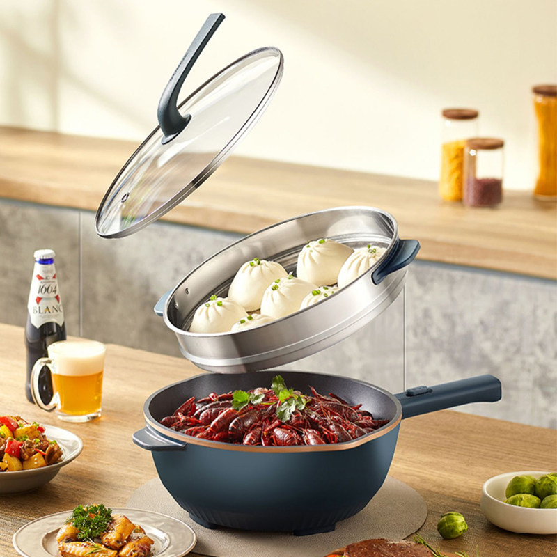苏泊尔炒锅多功能家用大容量蒸煮煎炒一体式锅插电煮电热火锅