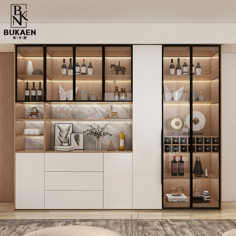 轻奢餐边柜高柜一体靠墙客厅酒柜现代简约餐厅厨房餐边柜