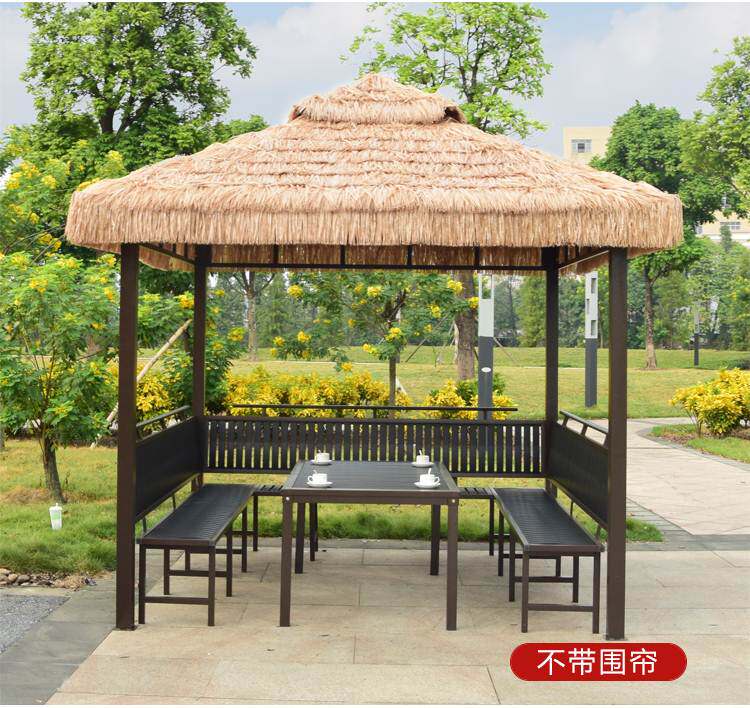 户外农庄稻草毛草草棚茅草庄乐凉亭遮阳四脚遮阳篷