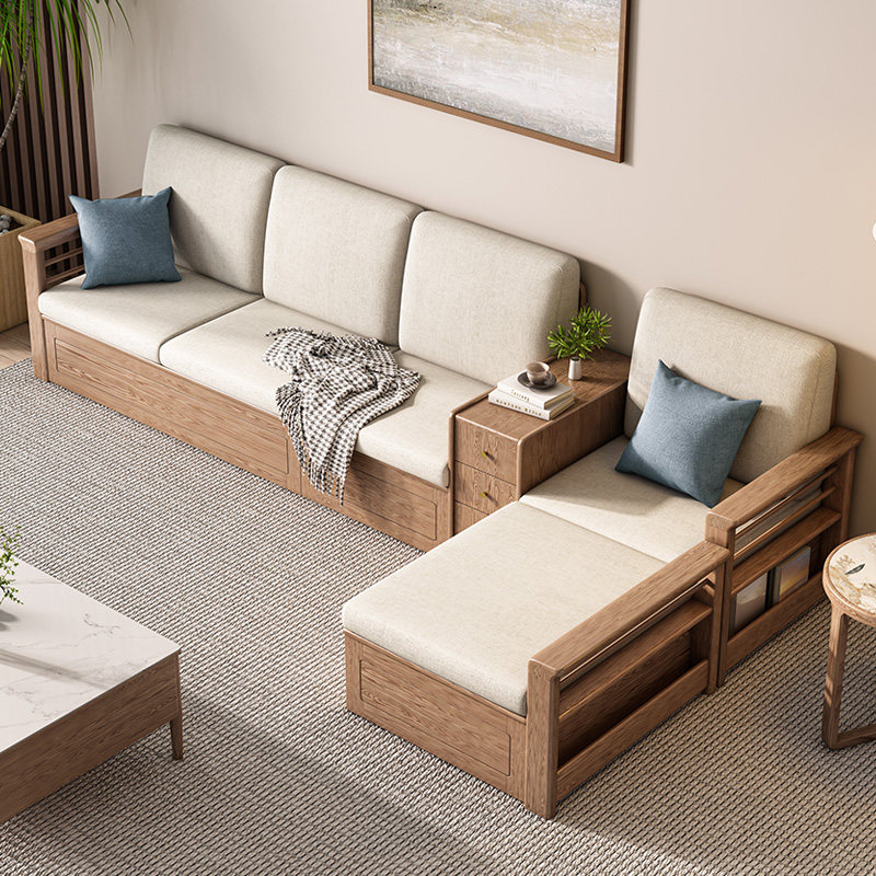 沙发高箱储带中柜北欧客厅大容量冬夏两用白蜡木储实木沙发