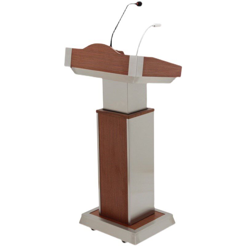 讲台实木演讲发言台电自动会议升降主持教师演讲台