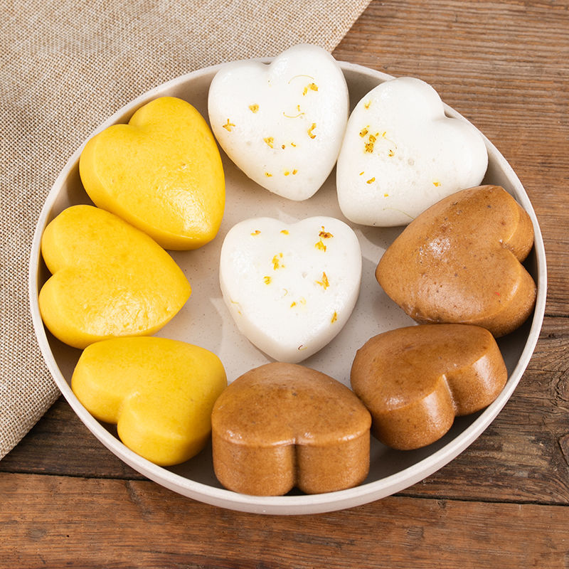 桂花传统糕点爱心米糕半成品早餐红糖发糕儿童传统中式糕点