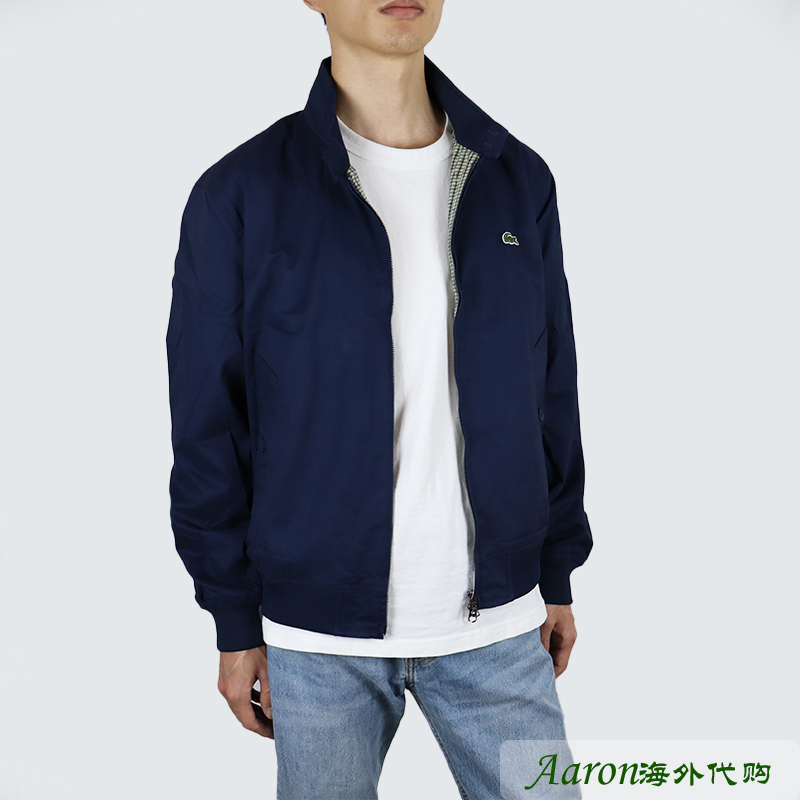 正品lacoste法国鳄鱼夹克男士秋冬新款纯棉经典立领商务休闲外套