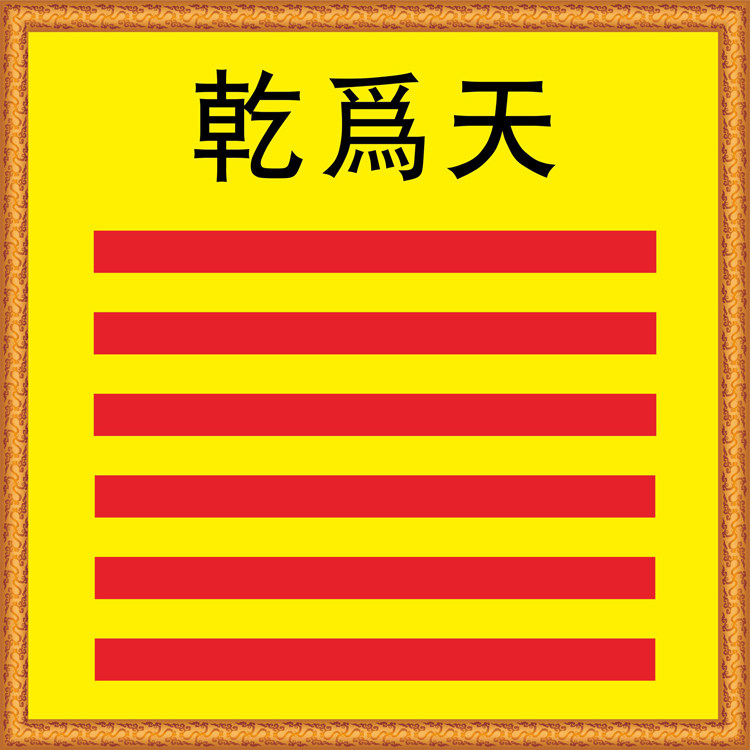 六十四单个卦周易经国学风水道教八卦镇乾卦旺宅现代装饰画