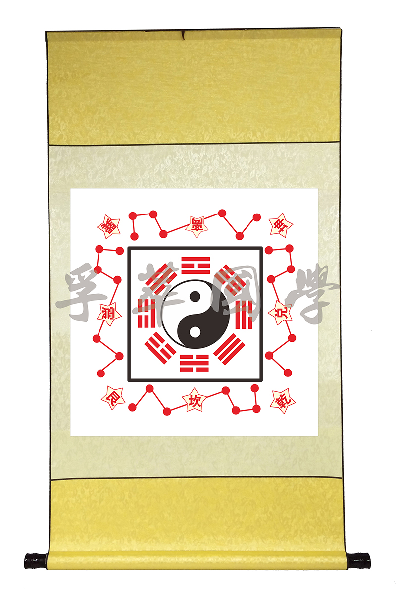 南辰北斗太极图卷轴挂画周易经后天八卦阴阳星象现代装饰画