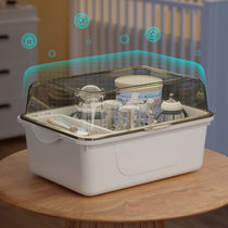 Milk bottle containing box dust-proof with cover baby supplies drain rack cutlery toy newborn baby complementary food containing box