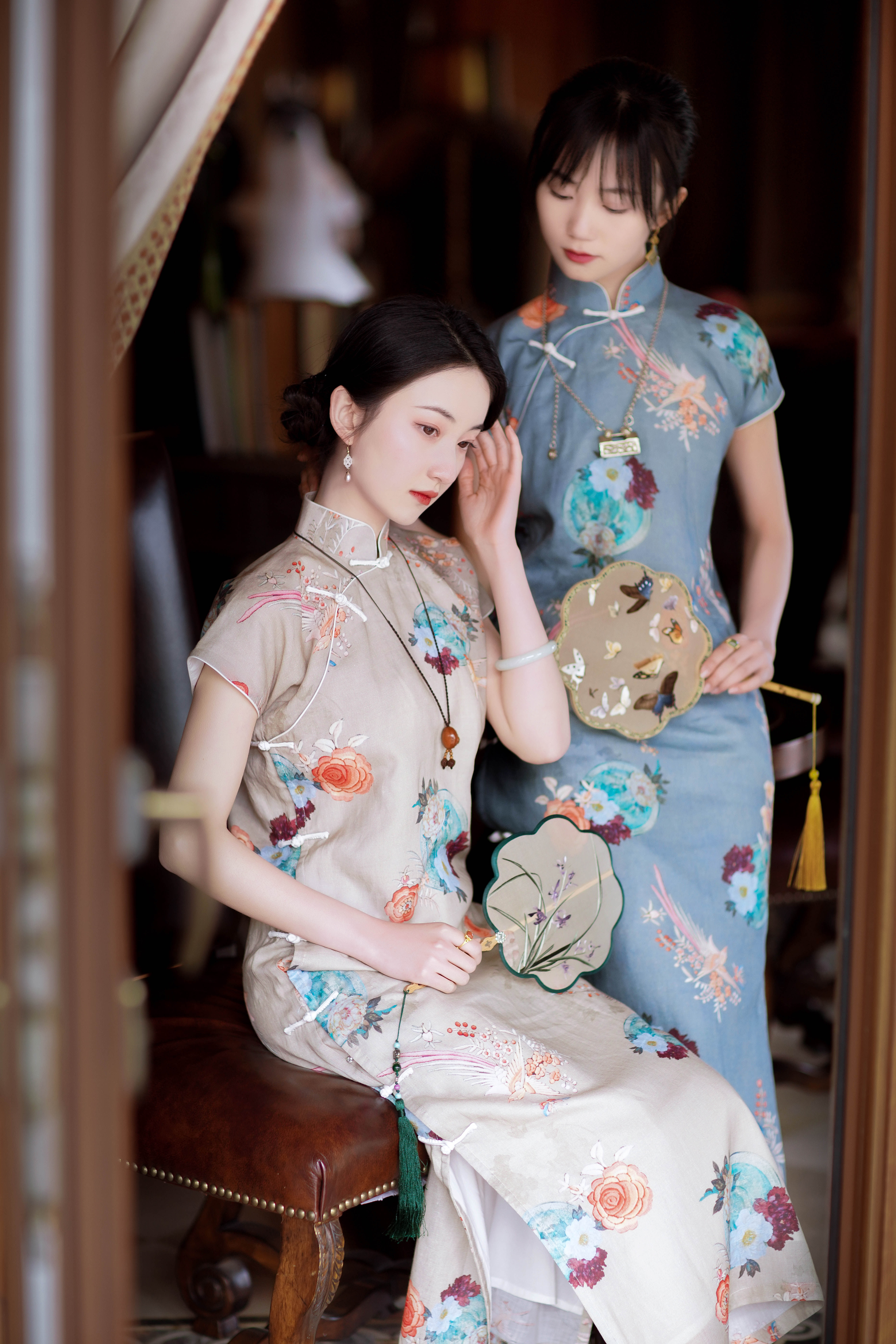 旗袍梦回故里丁香春民国风日常长款复古气质改良旗袍