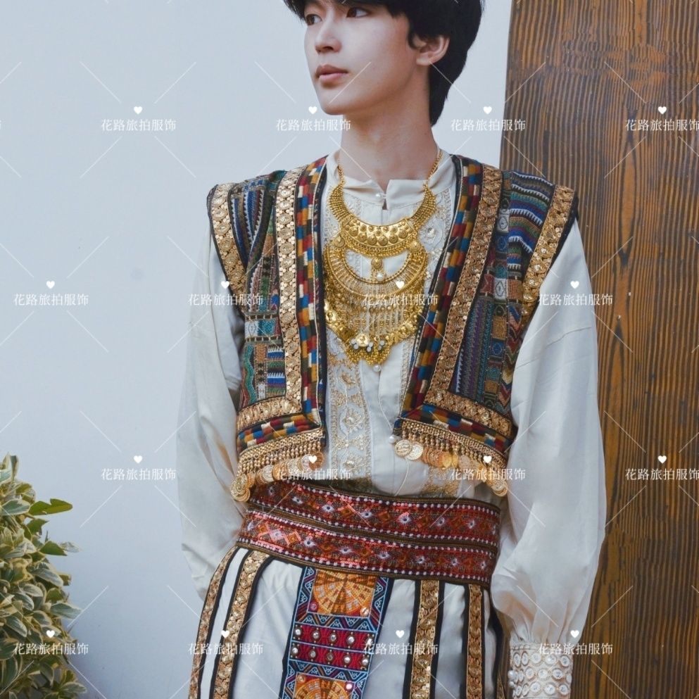古国公主异域民族风男款情侣装新疆云南西藏西双版纳民族服装