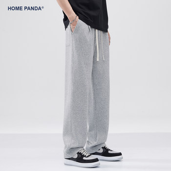 HomePanda ສີເທົາ sweatpants ຜູ້ຊາຍພາກຮຽນ spring ແລະດູໃບໄມ້ລົ່ນວ່າງຊື່ American style heavy casual sports drape scimitar pants