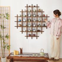 Bogu frame round solid wood teapot tea tea set with tea centre tea centre tea cup multi-accommodating multi-treasure cabinet