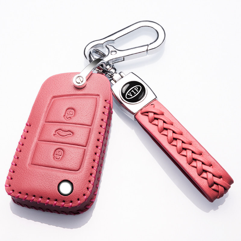2023款一汽大众速腾钥匙套全包一键启动新扣男士真皮车用钥匙包