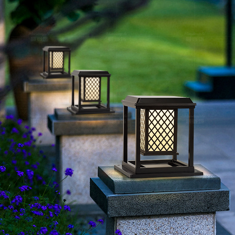 庭院灯围墙灯大门防水室外家用花园柱灯太阳能免接线别墅庭院地灯