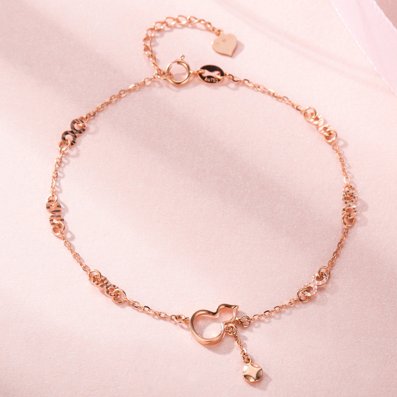 bige/贝格 18k金手链 玫瑰金手链 魔力小葫芦镂空彩金手链 48