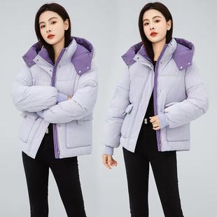 羽绒棉衣外套2025冬季新款棉袄韩版宽松时尚短款加厚连帽棉服