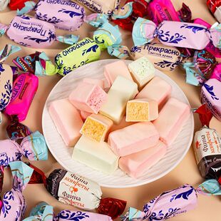 【热卖】俄罗斯风味卢卡斯酸奶巧克力国产夹心糖果年货圣诞糖果