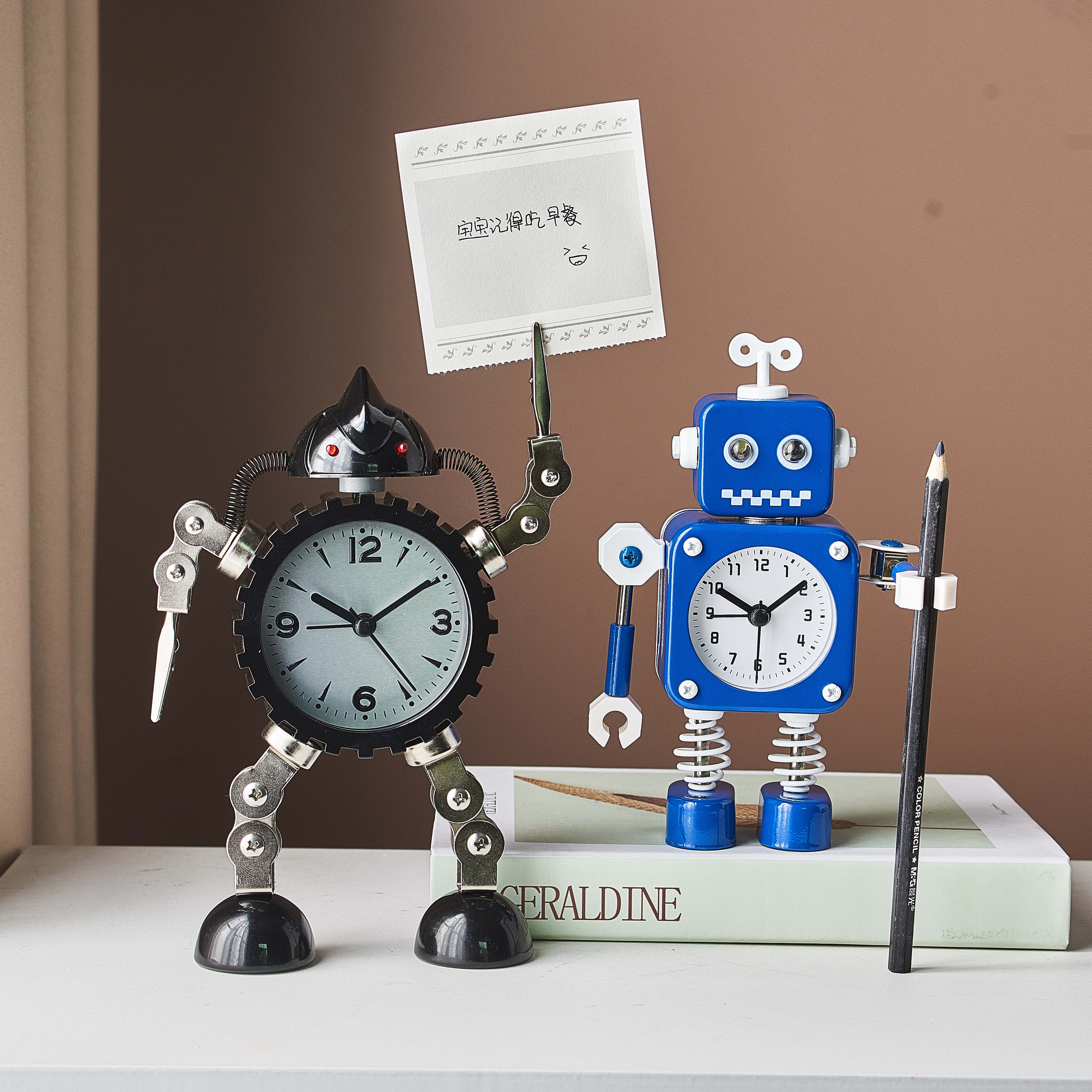 创意可爱儿童闹钟男孩小学生叫醒时钟房间卧室台钟