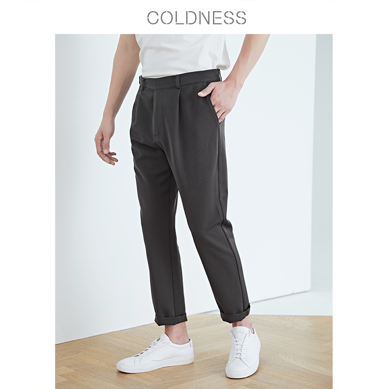 COLDNESS 2022轻薄不易皱 春季薄款商务宽松男士九分百搭休闲裤