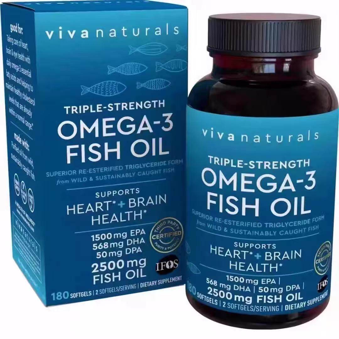 原装 进口viva鱼油高纯度rtg深海浓缩鱼油dpa天然omega3胶囊180粒