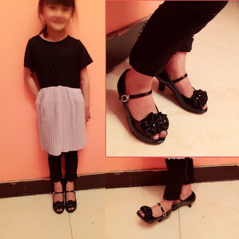 儿童高跟鞋 儿童礼服裙公主裙拖地