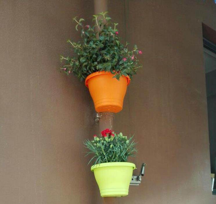 管道壁挂花盆捆绑式可绑柱子吊兰圆柱悬挂式吊篮花盆