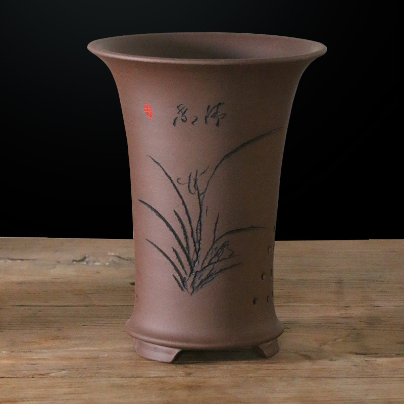 花盆兰花2021新款特大号专用紫砂陶瓷特价清仓花盆