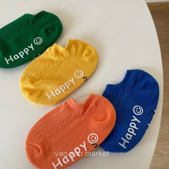 ຖົງຕີນເດັກນ້ອຍ summer ບາງຝ້າຍ breathable socks ເຮືອ socks ຕາຫນ່າງ socks ເດັກນ້ອຍ non-slip floor socks ຖົງຕີນເດັກນ້ອຍ