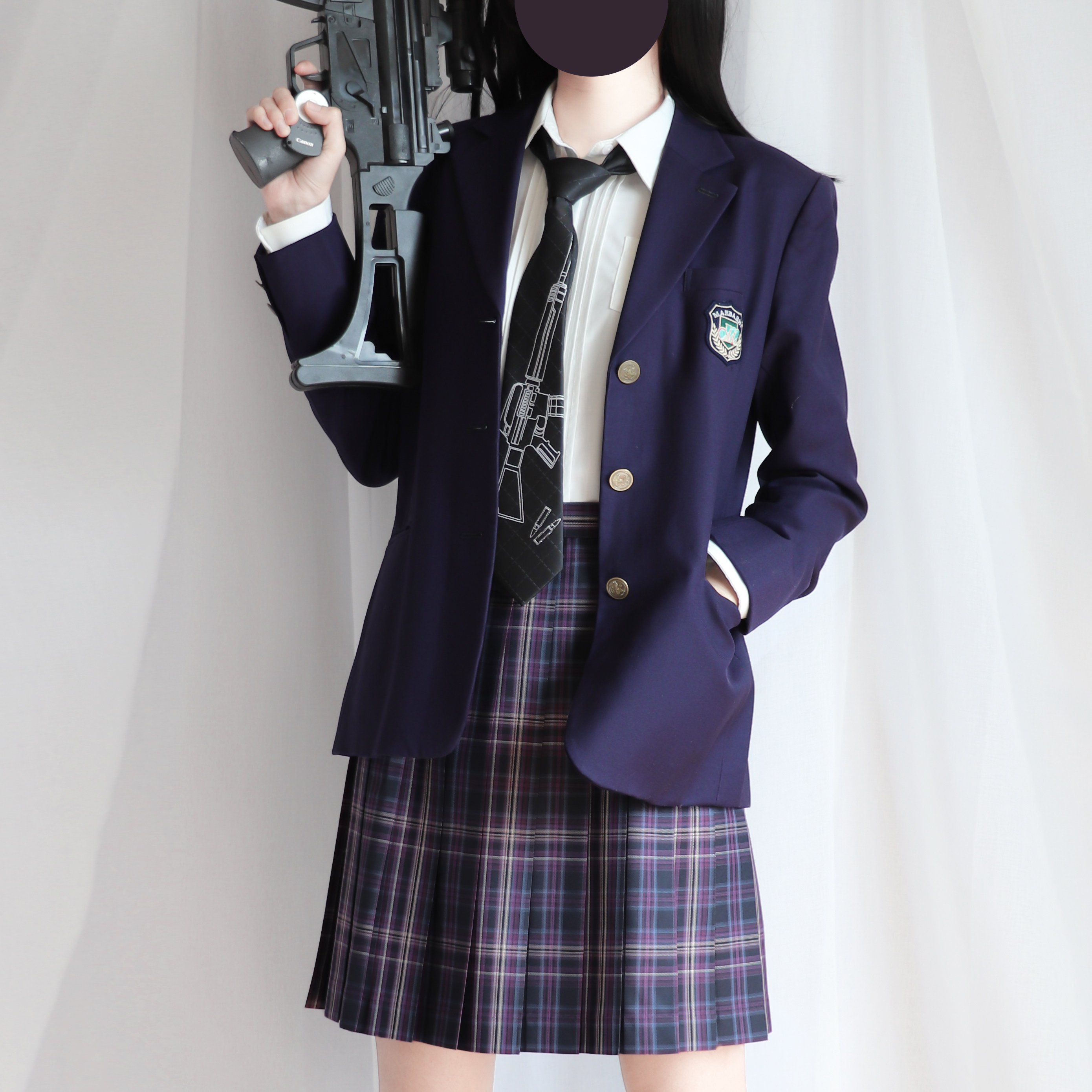 jk制服绝美紫色格裙夜宴现货jk未来辣妹jk