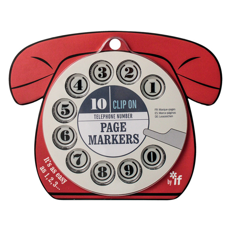 电话号码数字标记书签英国if文创创意复古经典书签