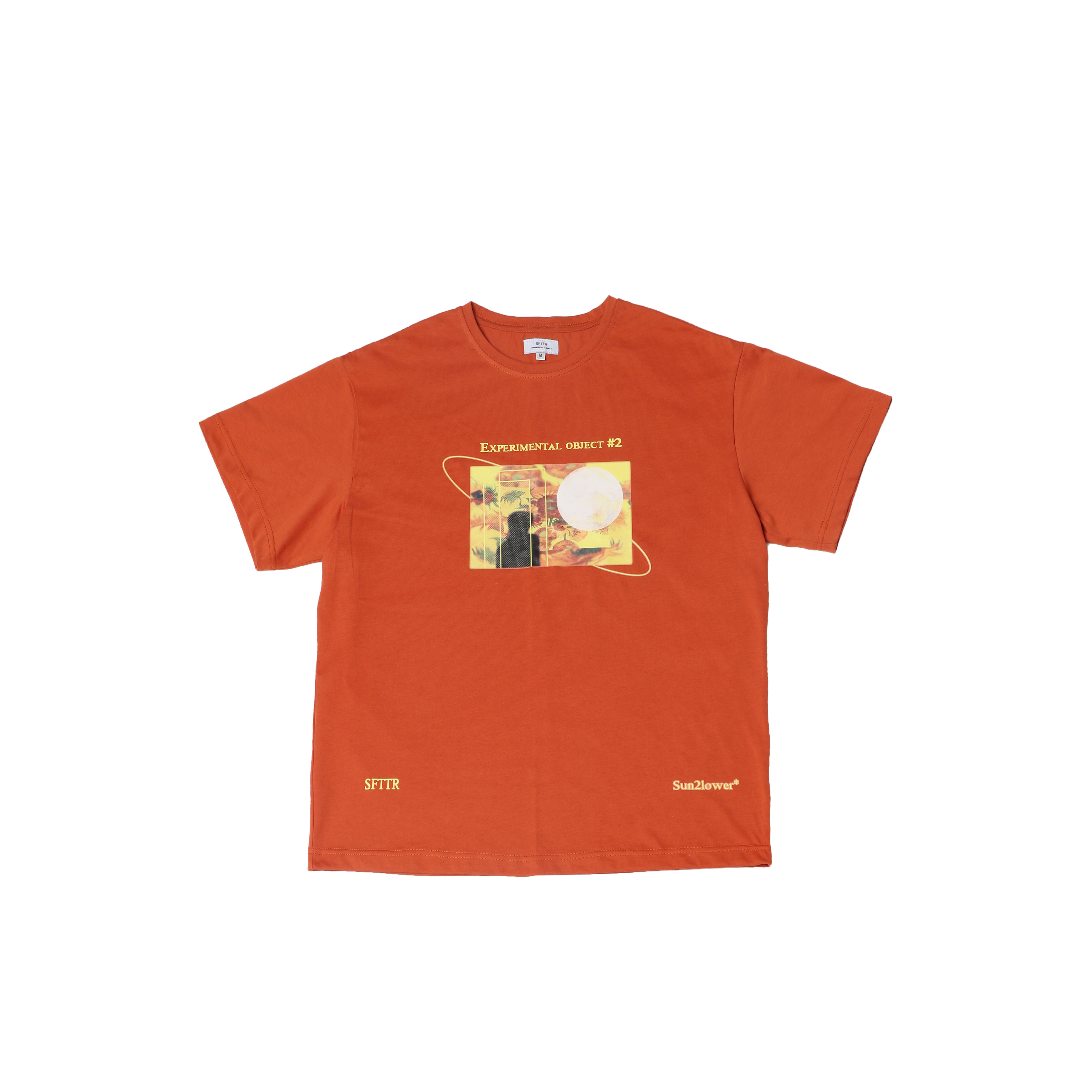 sfttr 19ss t-shirt 向日葵油画概念橙色tee男女廓形宽松短袖t恤