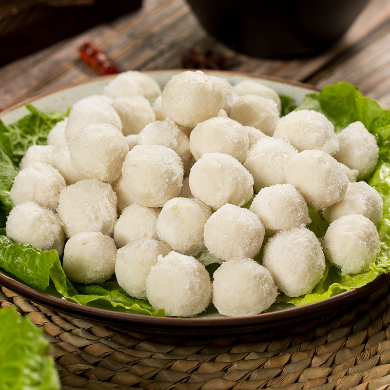 台式爆浆小鱼鱼丸2.5kg实心鱼圆火锅食材麻辣烫其它生肉制品