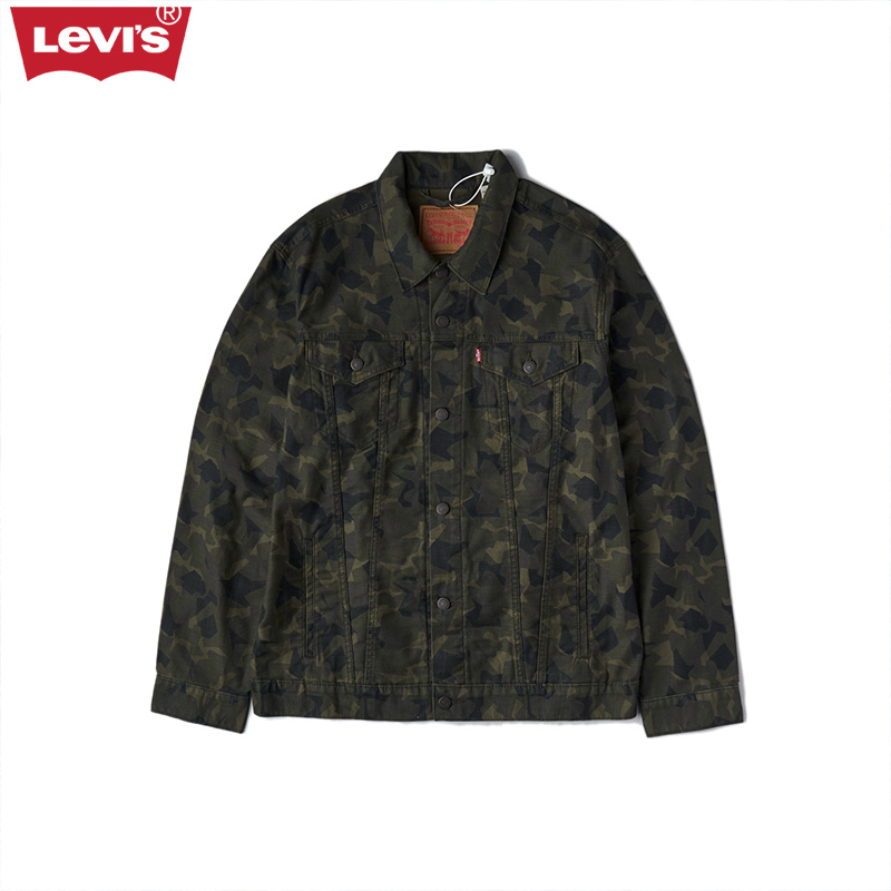 荣辱不惊Levis/李维斯72334男款深色修身迷彩牛仔外套 夹克春秋款