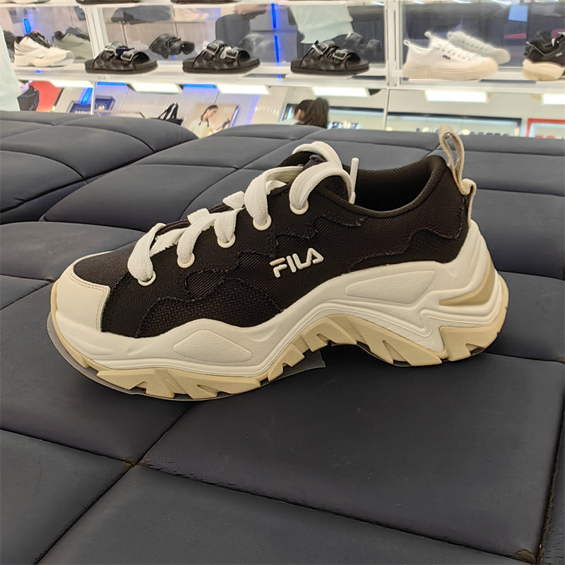 fila斐乐女子鱼刺薄款帆布布鞋2023夏小白小白鞋运动休闲鞋