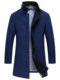 Men's wear in snow autumn winter men's woolen coat business casual suit collar medium length grey wool coat Men's wear in snow autumn winter men's woolen coat business casual suit collar medium length grey wool coat