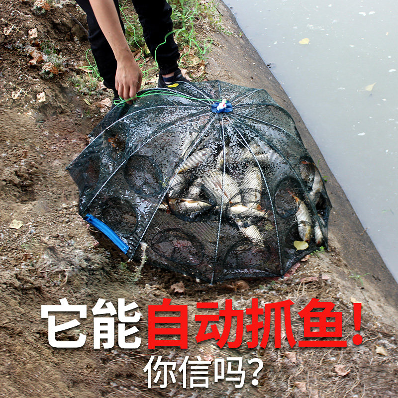 龙虾鱼网笼捕鱼网渔网虾笼捕鱼神器渔笼折叠螃蟹加厚自动抓黄鳝河