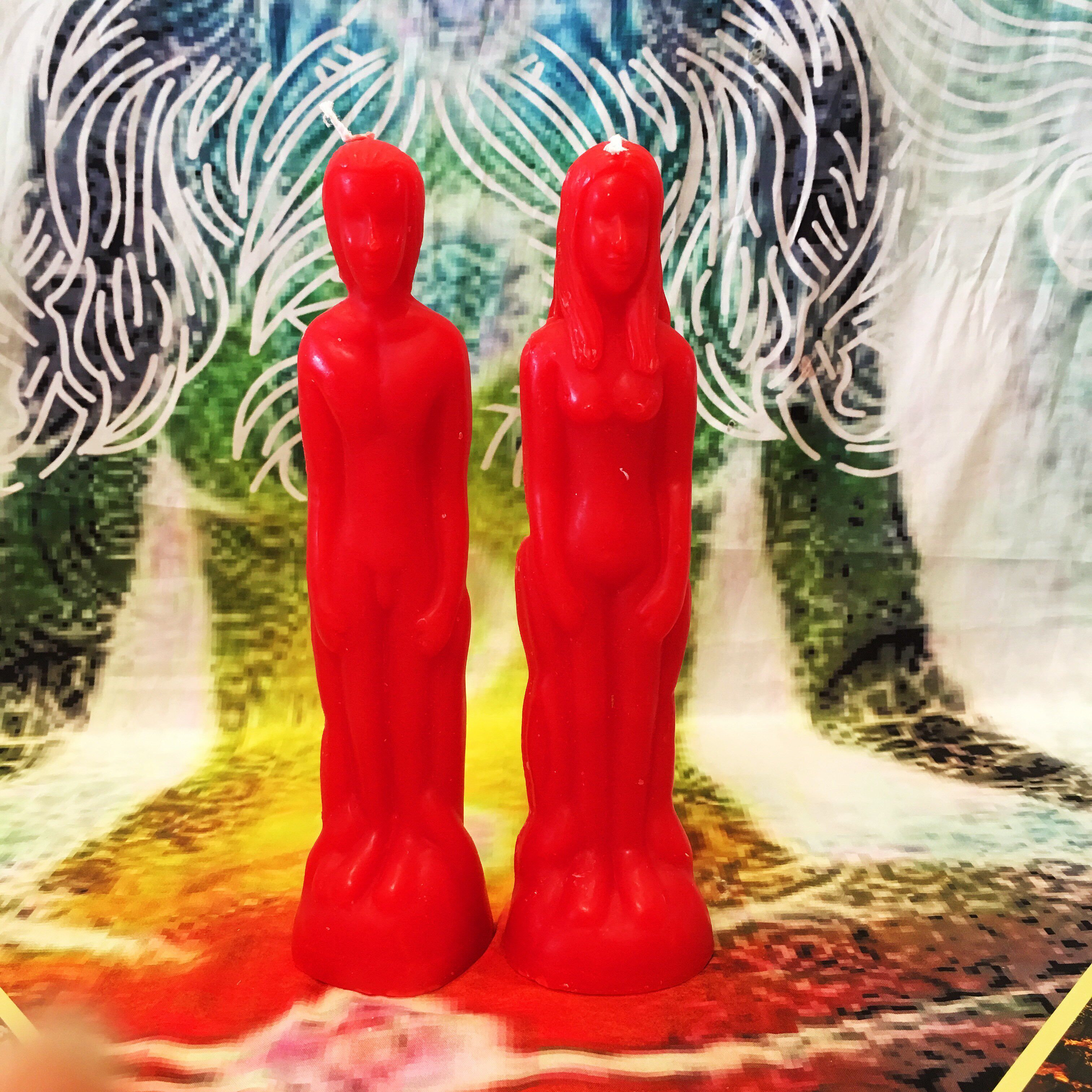 男女人形双人蜡烛双单人型红粉绿黑白黄多色可定制蜂蜡大豆蜡