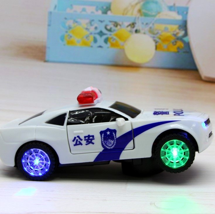 电动玩具3d灯光仿真开门男孩警车儿童宝宝音乐电动