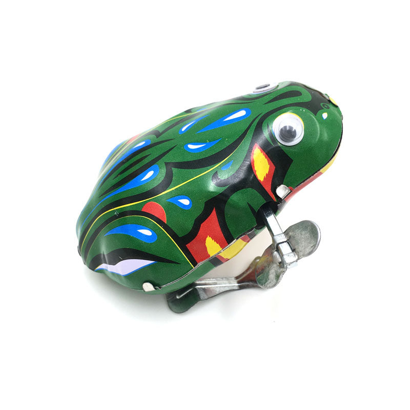 活眼铁皮发条玩具正版跳蛙跳跳蛙青蛙复古发条玩具