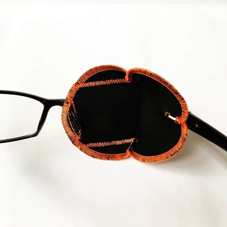 橙色遮眼立体轻薄夏轻薄纯棉手工遮盖熊弱视儿童单眼眼罩