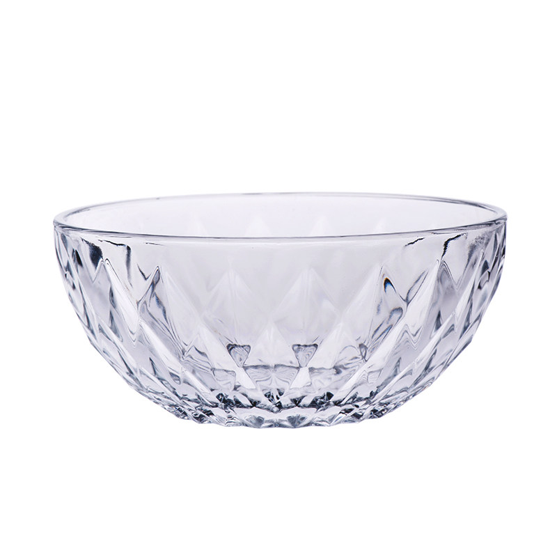 高档水晶玻璃碗钻石碗盘耐热水果碗沙拉碗甜品碗家用日式大号餐具
