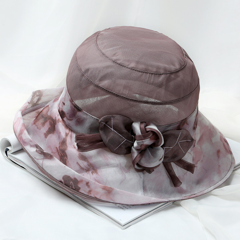 真丝帽子子女夏季翘檐遮阳帽薄款凉帽日出游时尚帽子